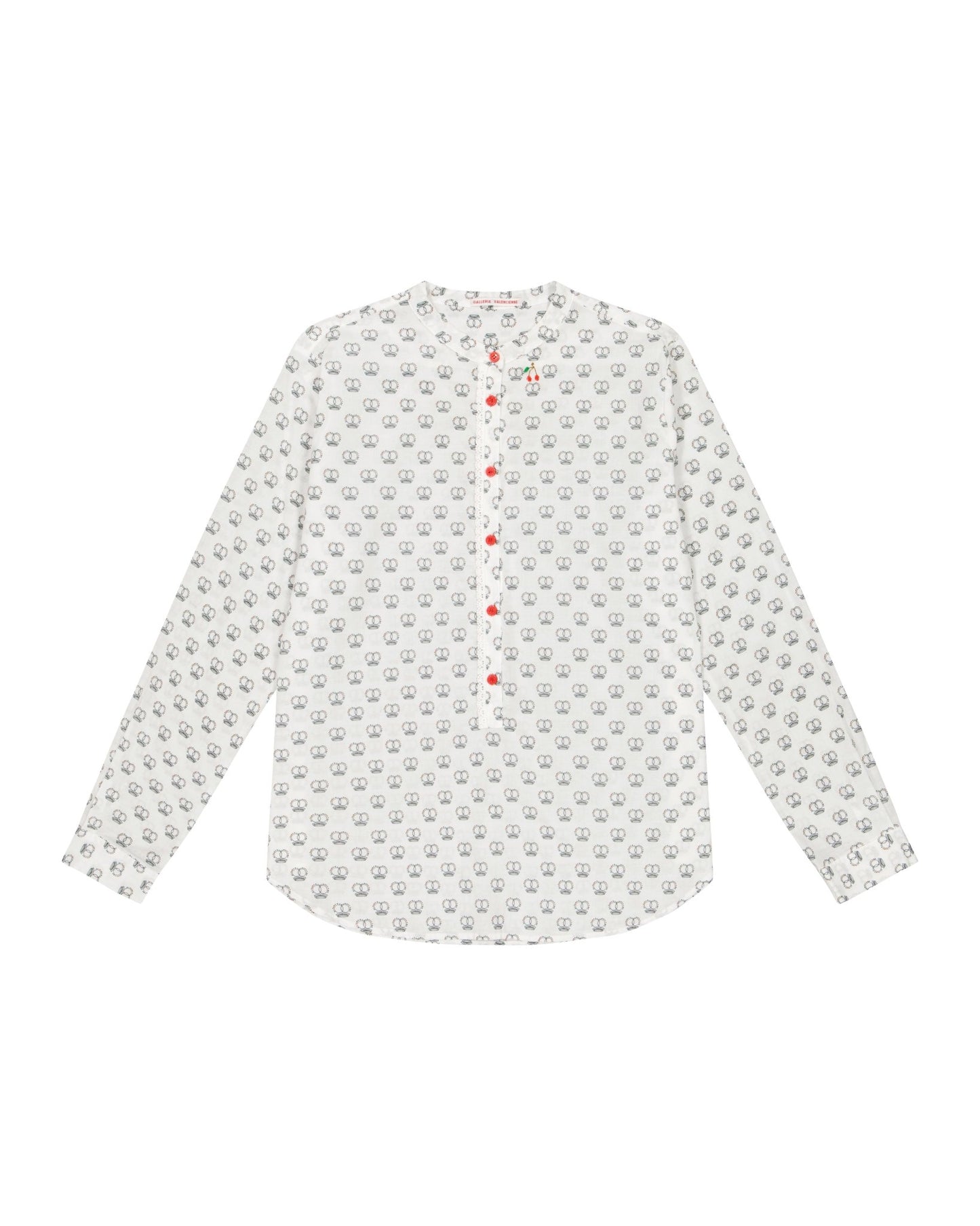 Shirt Women - Mao shirt with our Logo GV print red cherry embroidered