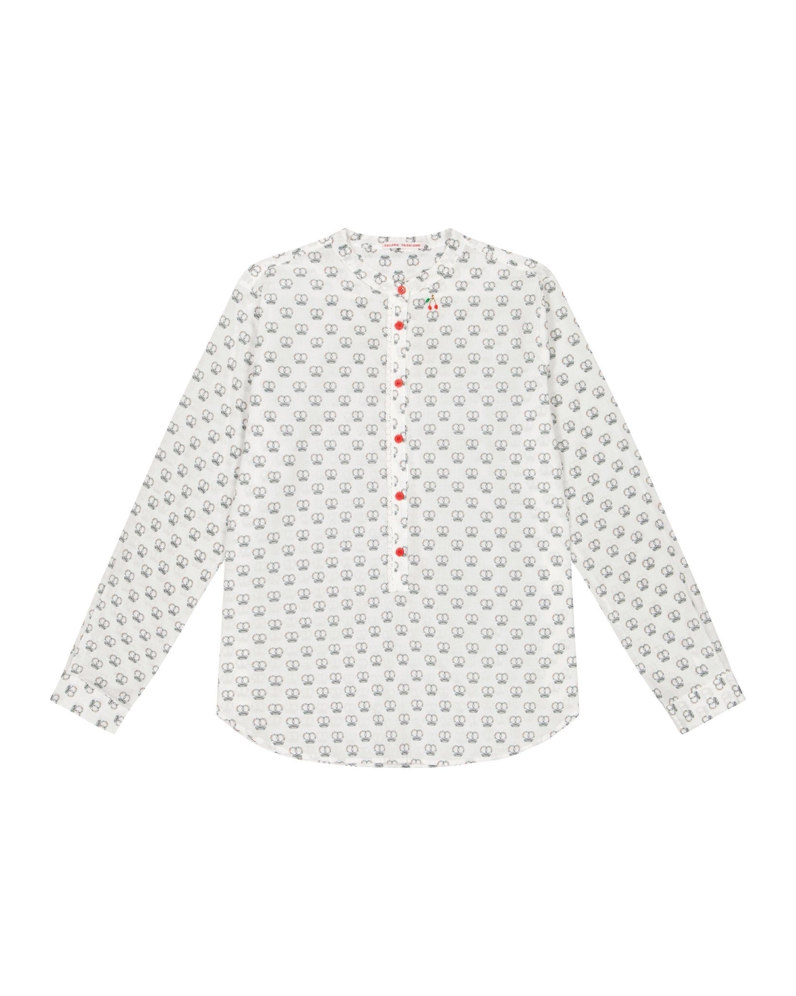Shirt Women - Mao shirt with our Logo GV print red cherry embroidered