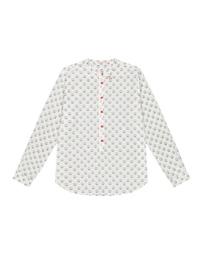 Shirt Women - Mao shirt with our Logo GV print red cherry embroidered