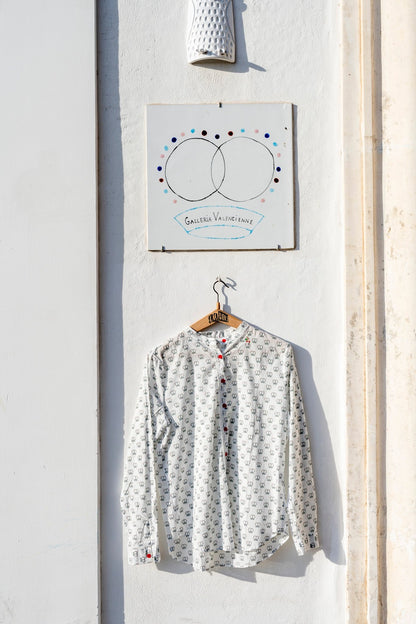 Shirt Women - Mao shirt with our Logo GV print red cherry embroidered