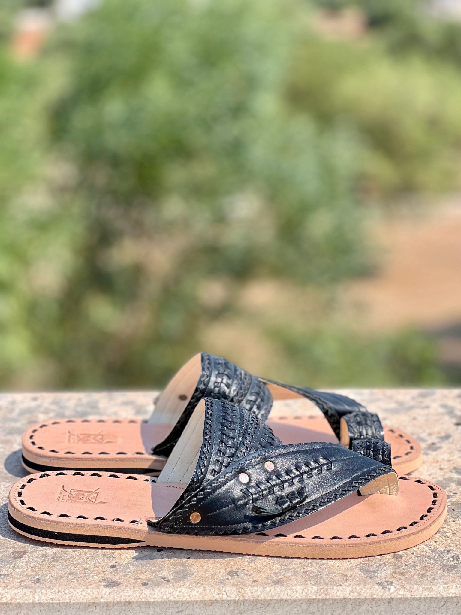 Shoes Men - Liwan Shiny Black Jinane Sandals