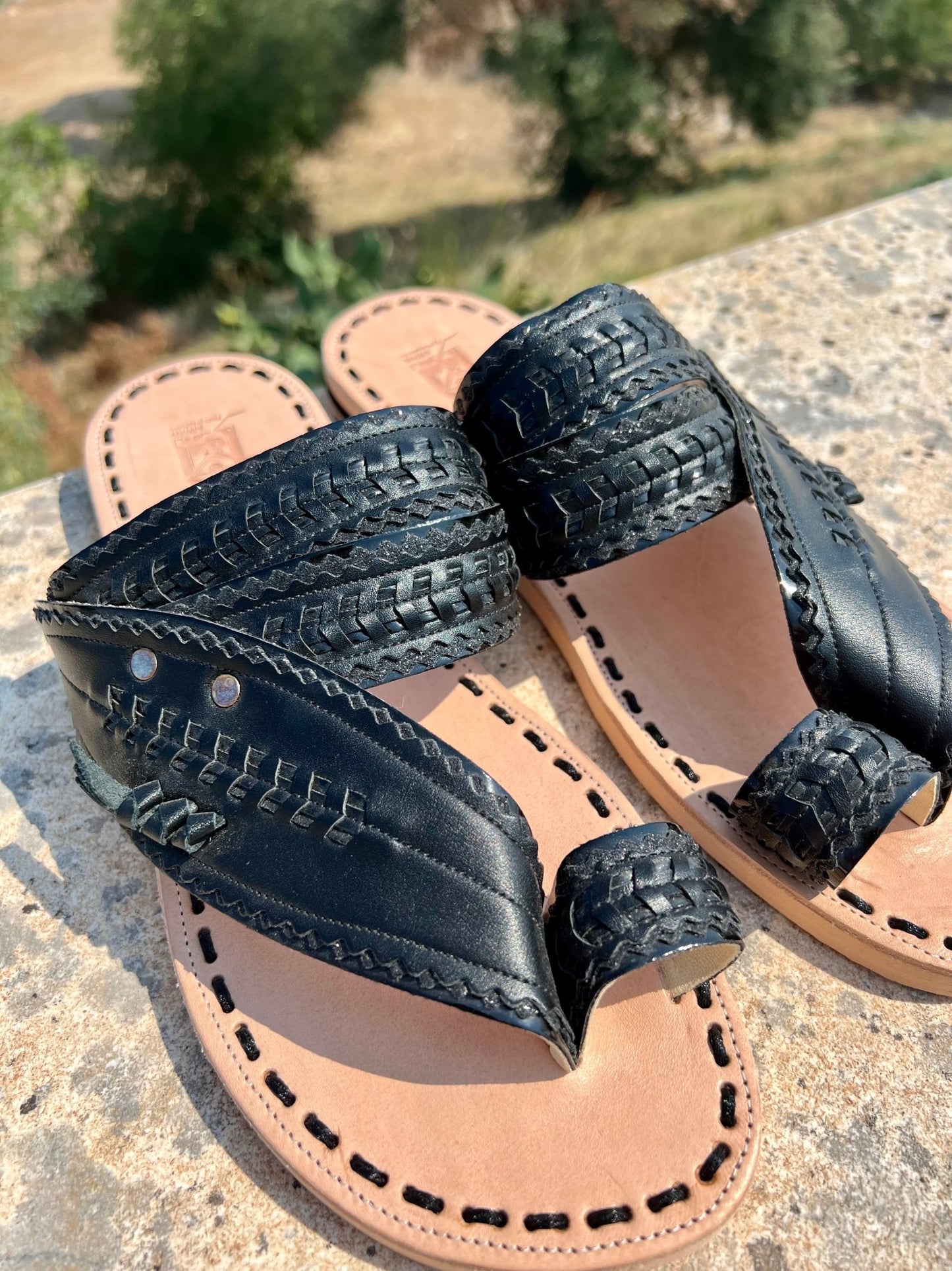 Shoes Men - Liwan Shiny Black Jinane Sandals