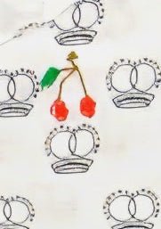 Shorts - Logo Print GV with a red cherry embroidered