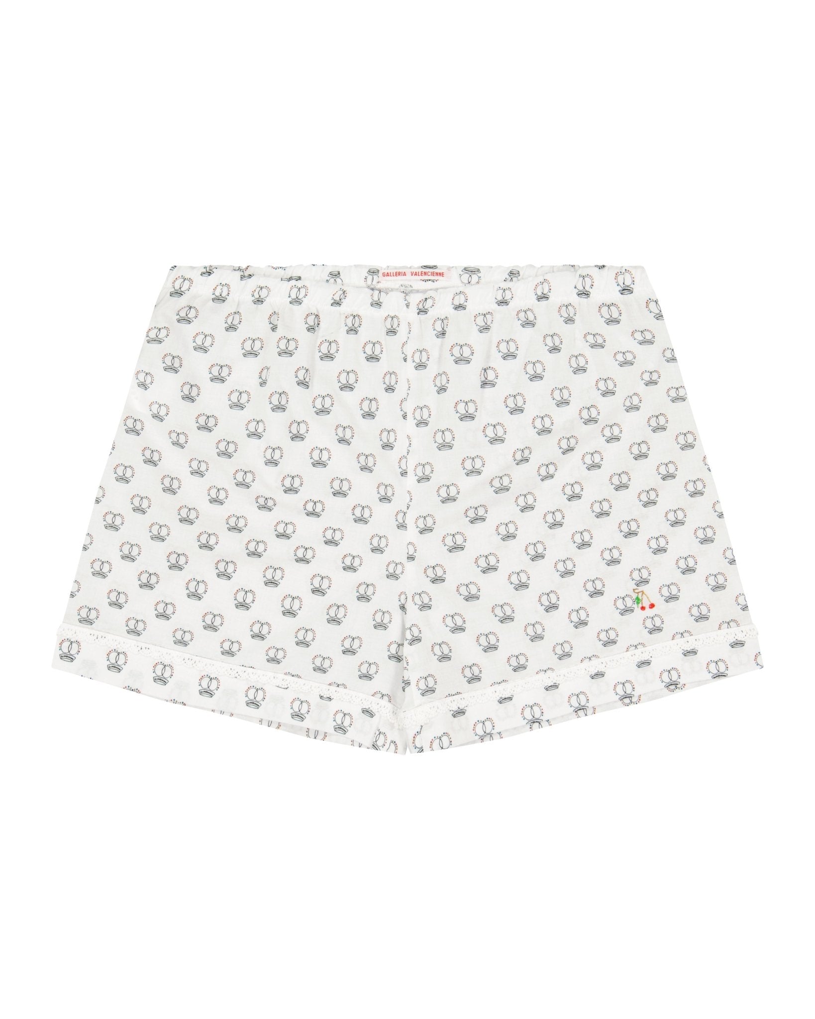 Shorts - Logo Print GV with a red cherry embroidered