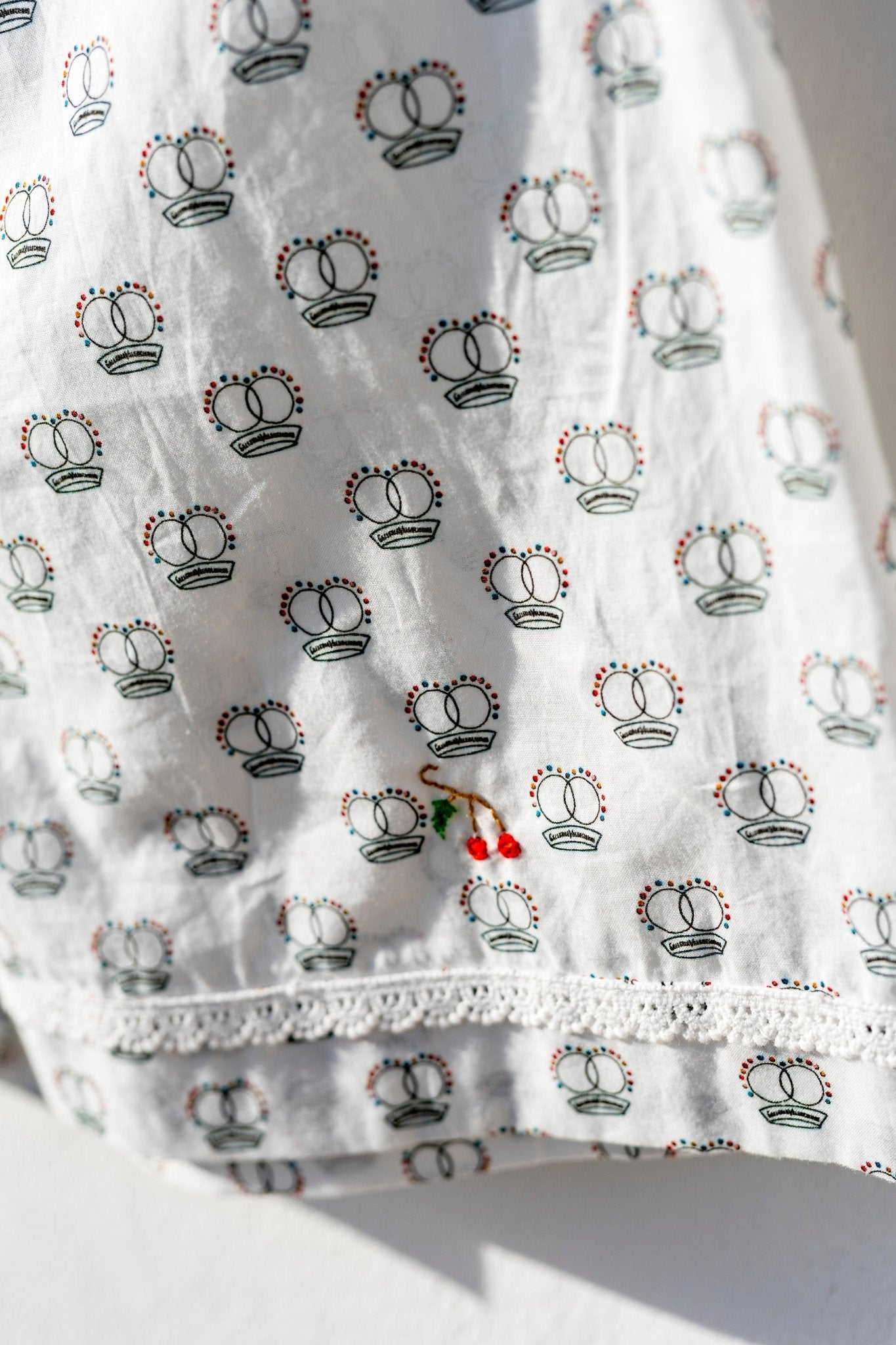 Shorts - Logo Print GV with a red cherry embroidered