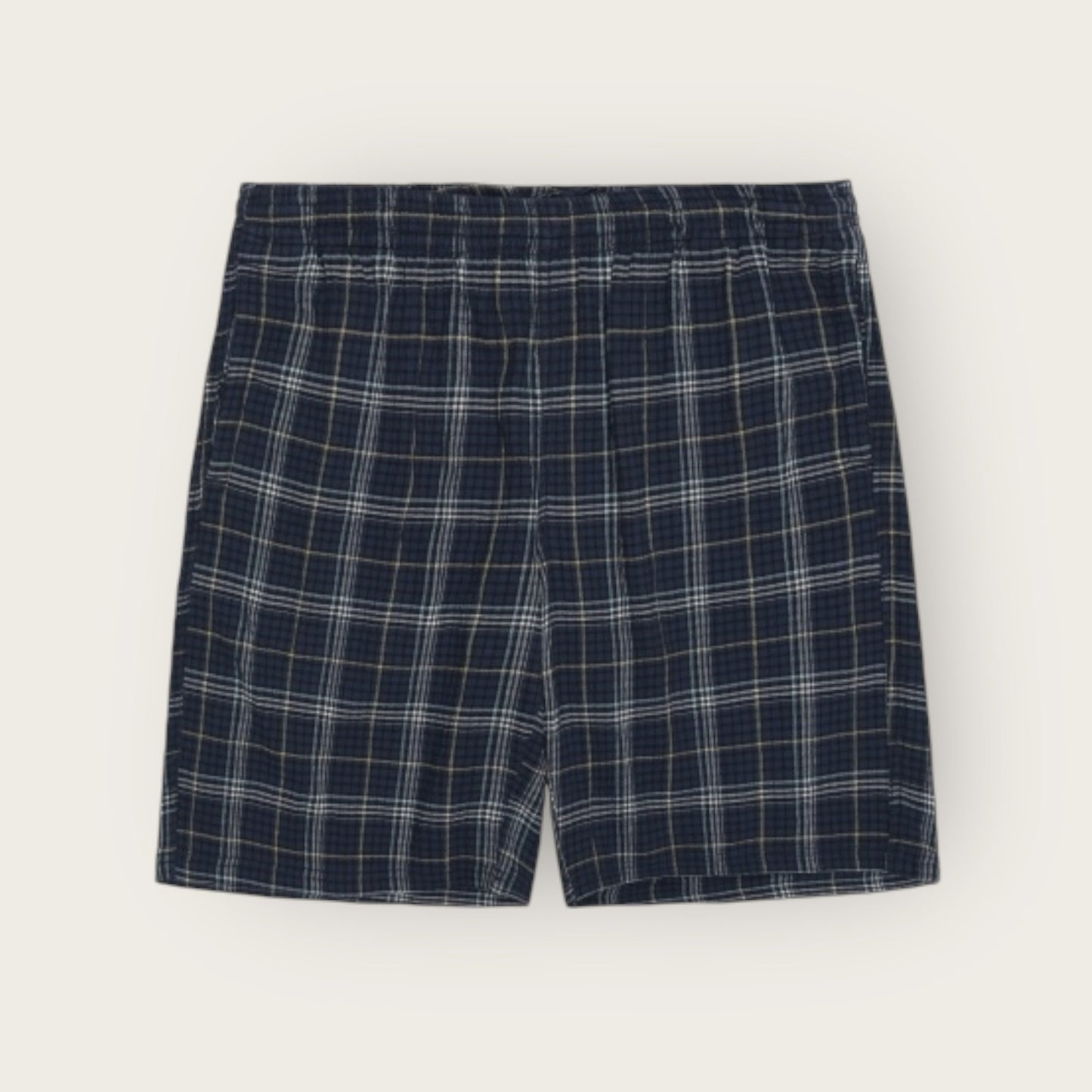 Shorts Men - Green Seersucker Blue Checkered Cotton