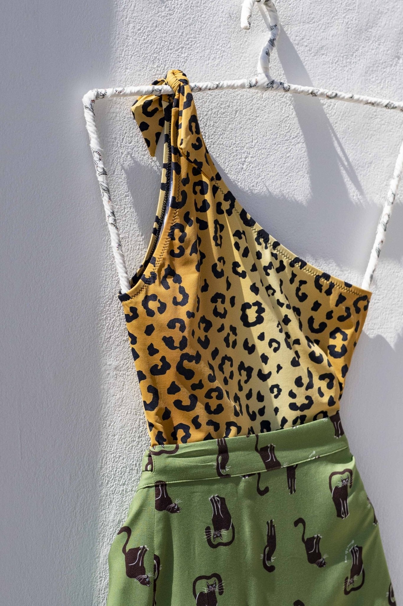 Swimsuit - Vic One Shoulder Swimsuit Black Leopard