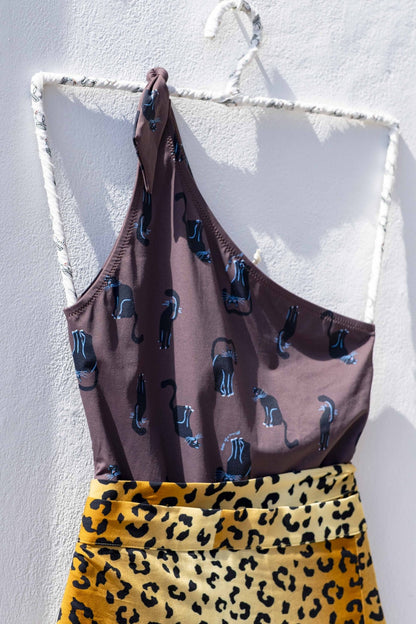 Swimsuit - Vic One Shoulder Swimsuit Gatto Marrone