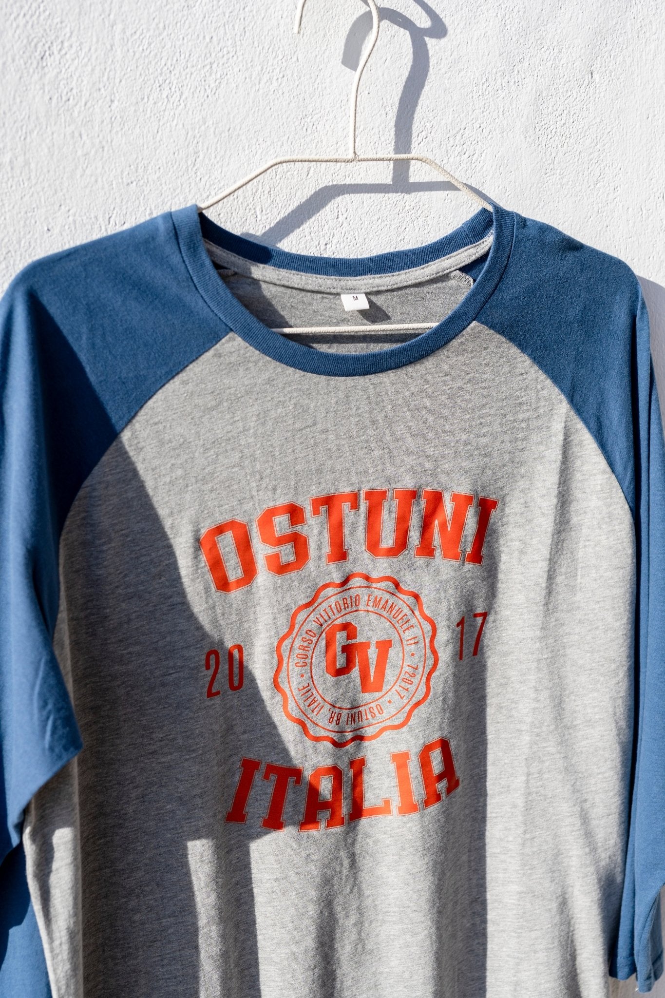 T-shirt - 3/4 Sleeve Blue/Grey Baseball Ostuni Unisex