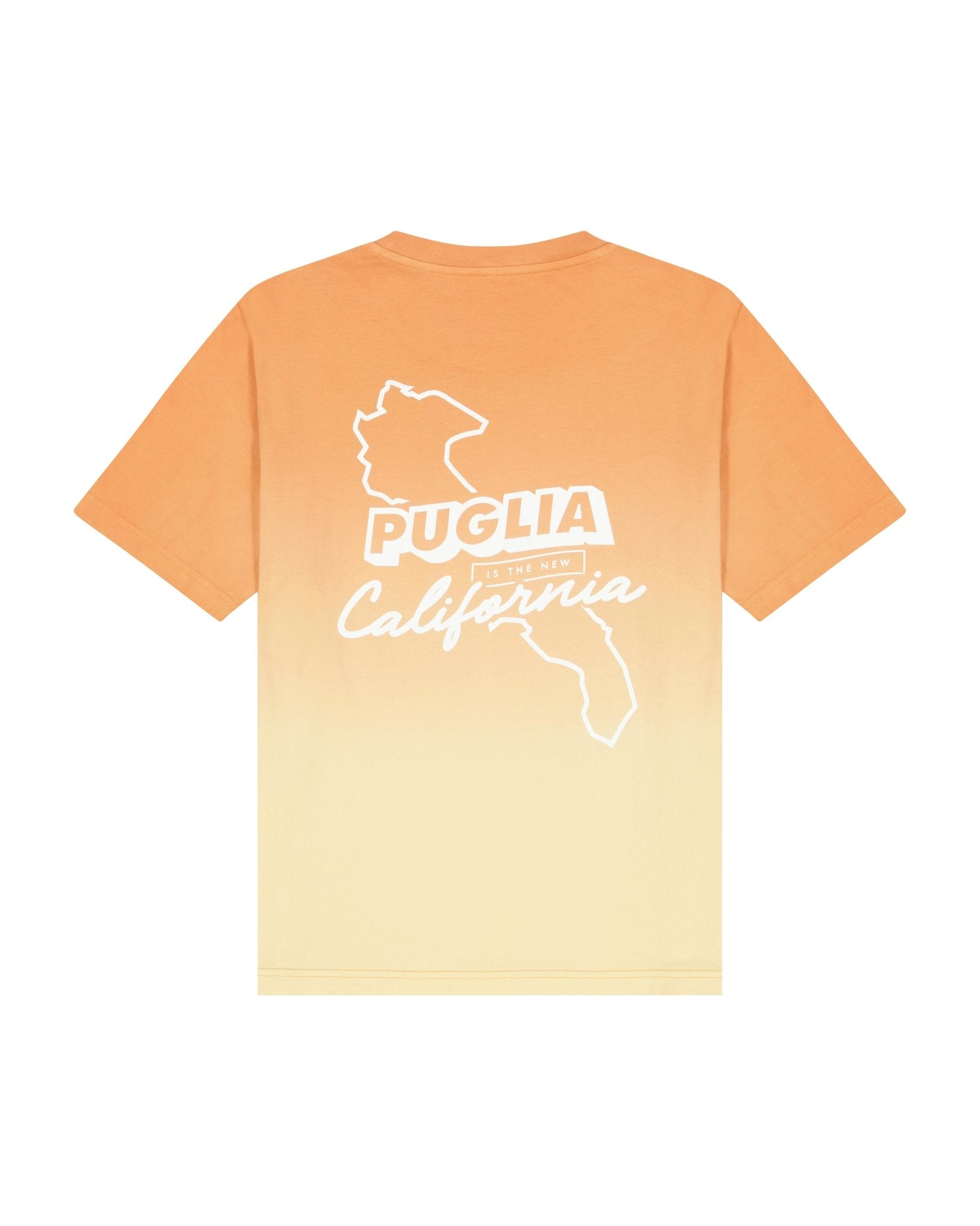 T-shirt - Orange Tie & Dye ‘’ Puglia is the new California ‘’ Unisex
