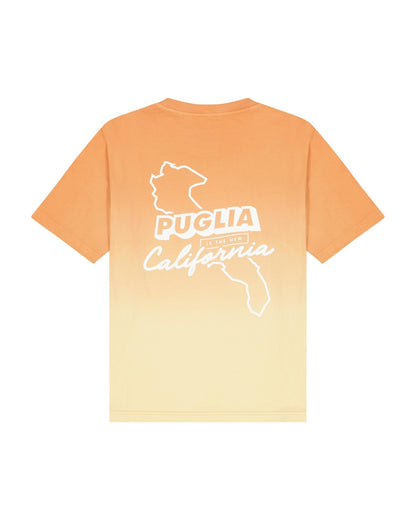 T-shirt - Orange Tie & Dye ‘’ Puglia is the new California ‘’ Unisex