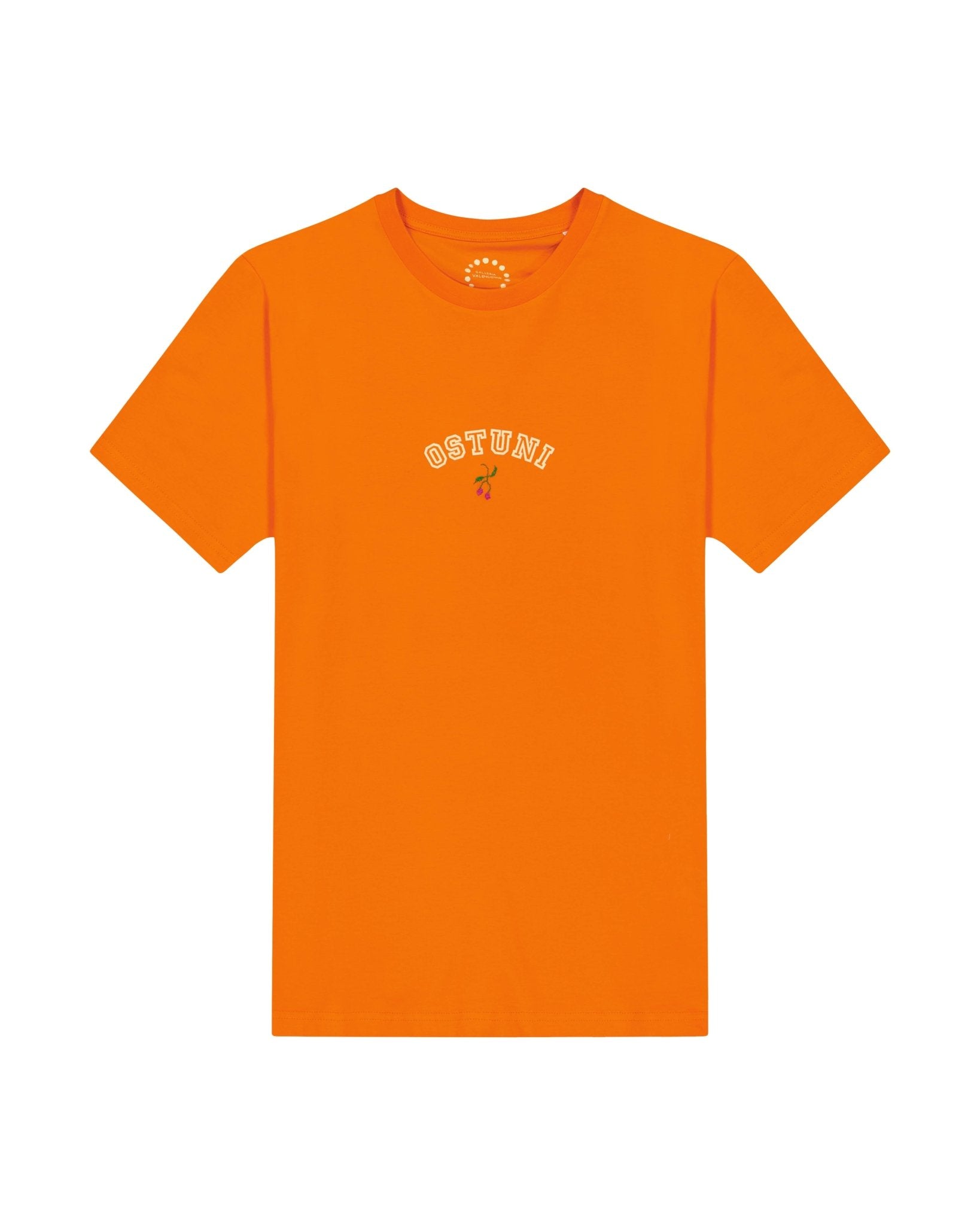 T-shirt - T-Shirt Ostuni Orange Unisex with Olives Embroidery