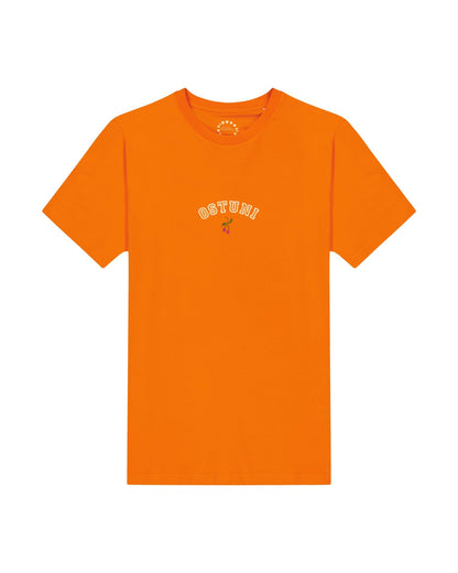 T-shirt - T-Shirt Ostuni Orange Unisex with Olives Embroidery