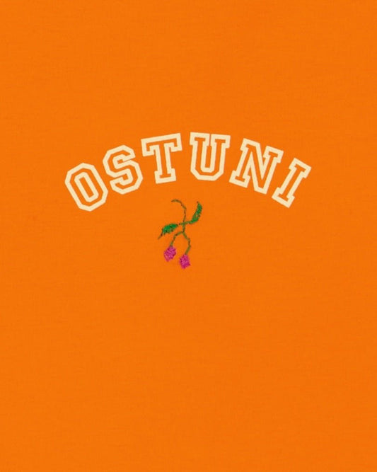 T-shirt - T-Shirt Ostuni Orange Unisex with Olives Embroidery