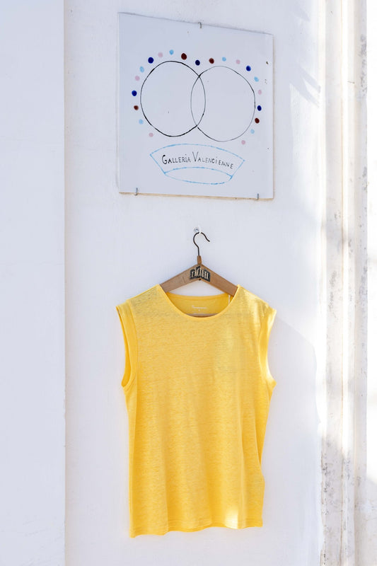 T-shirt Women - Sleeveless Linen Yarrow tee shirt