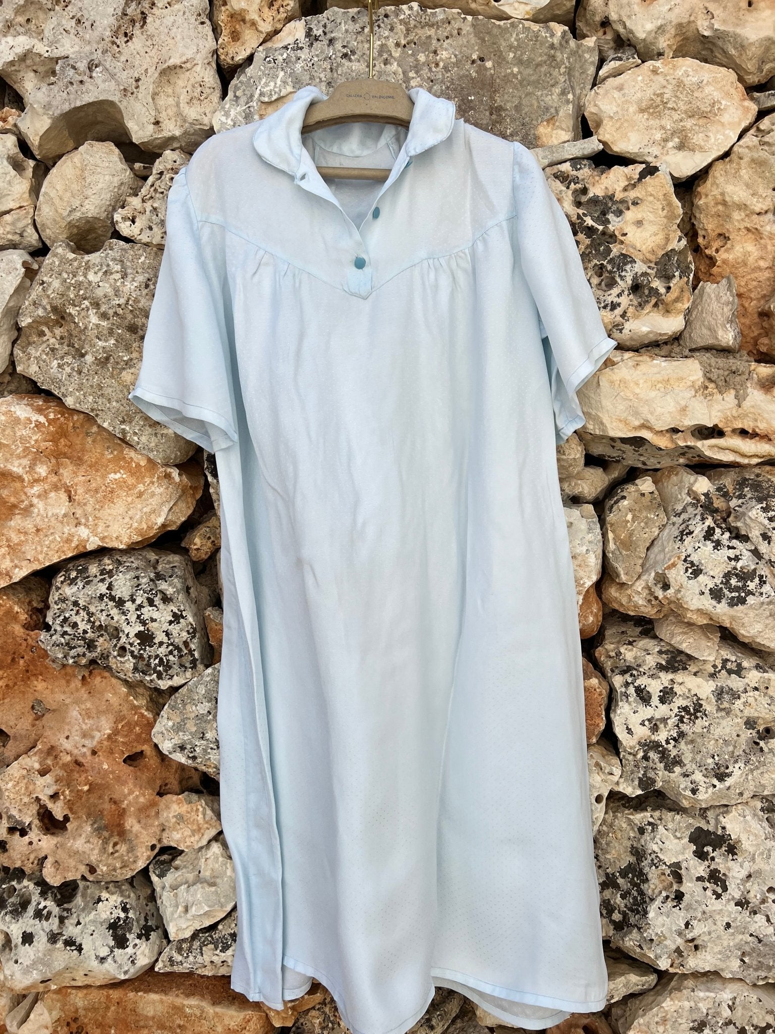 Vintage Embroidered Beach Dress - Blue Mermaid