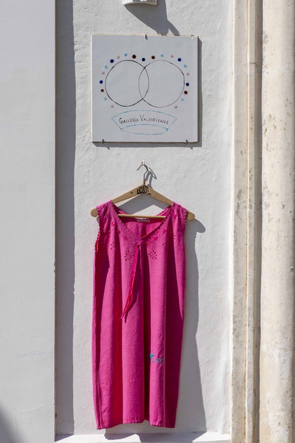 Vintage Nightdress - Fuchsia with Mermaid Turquoise