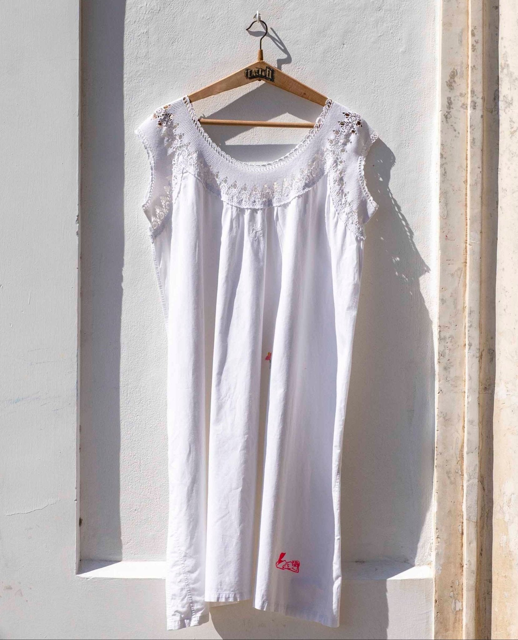 Vintage Nightdress - yellow fluo Mermaid and Flower