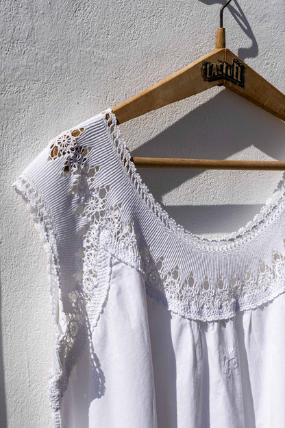 Vintage Nightdress - yellow fluo Mermaid and Flower