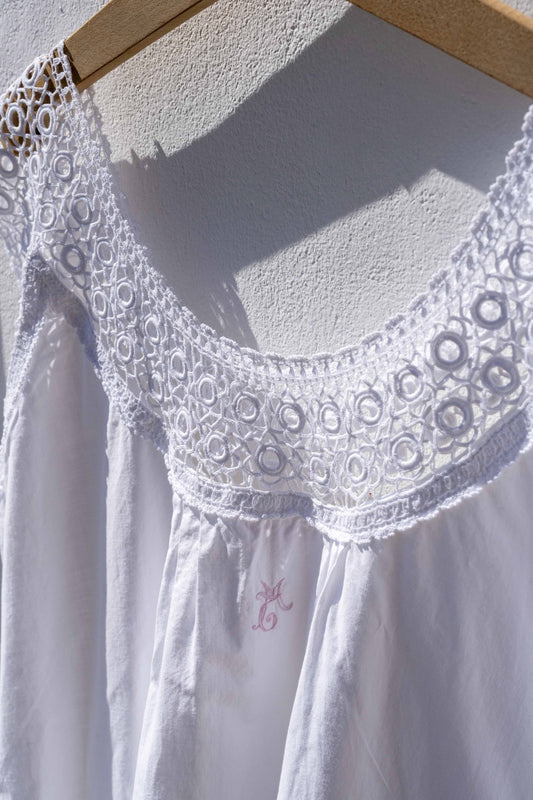 Vintage Nightdress - yellow fluo Mermaid and Flower