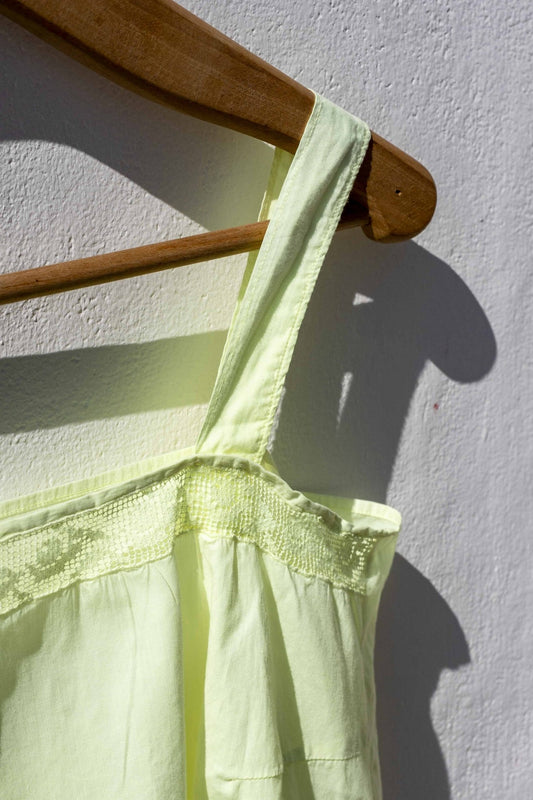 Vintage Top - With Embroidered Mermaid Brown