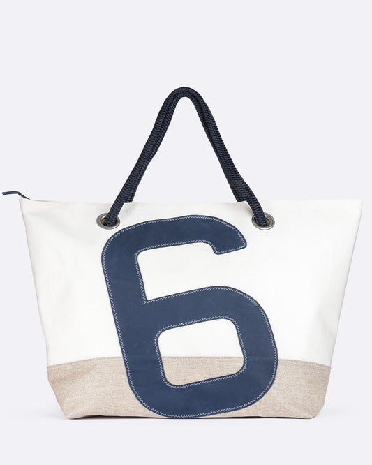 Weekender Bag Carla N°6 Blue - Linen & Leather Amber - 727 Sailbags