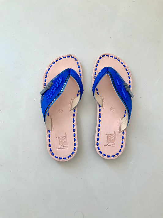 Shoes Women - Liwan Shiny Bright Blue Zohra Sandals