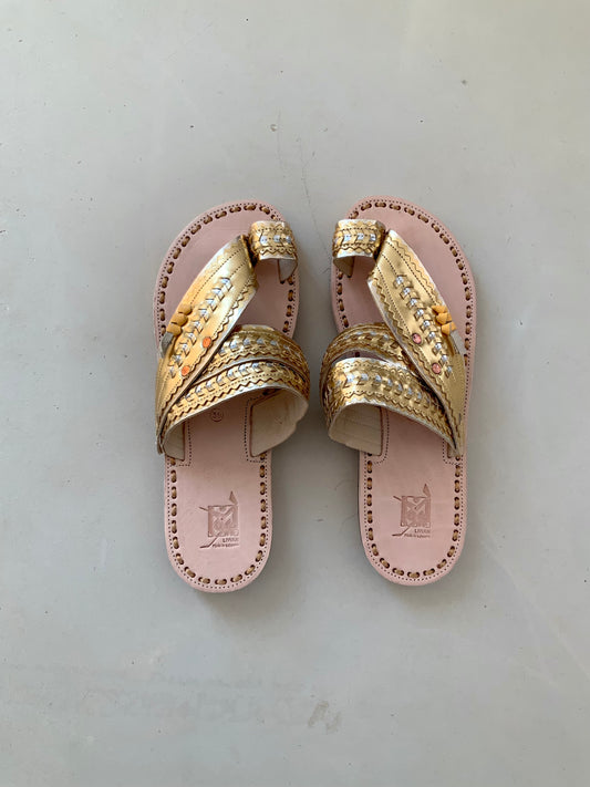 Shoes Women - Liwan Shiny Gold Jinane Sandals