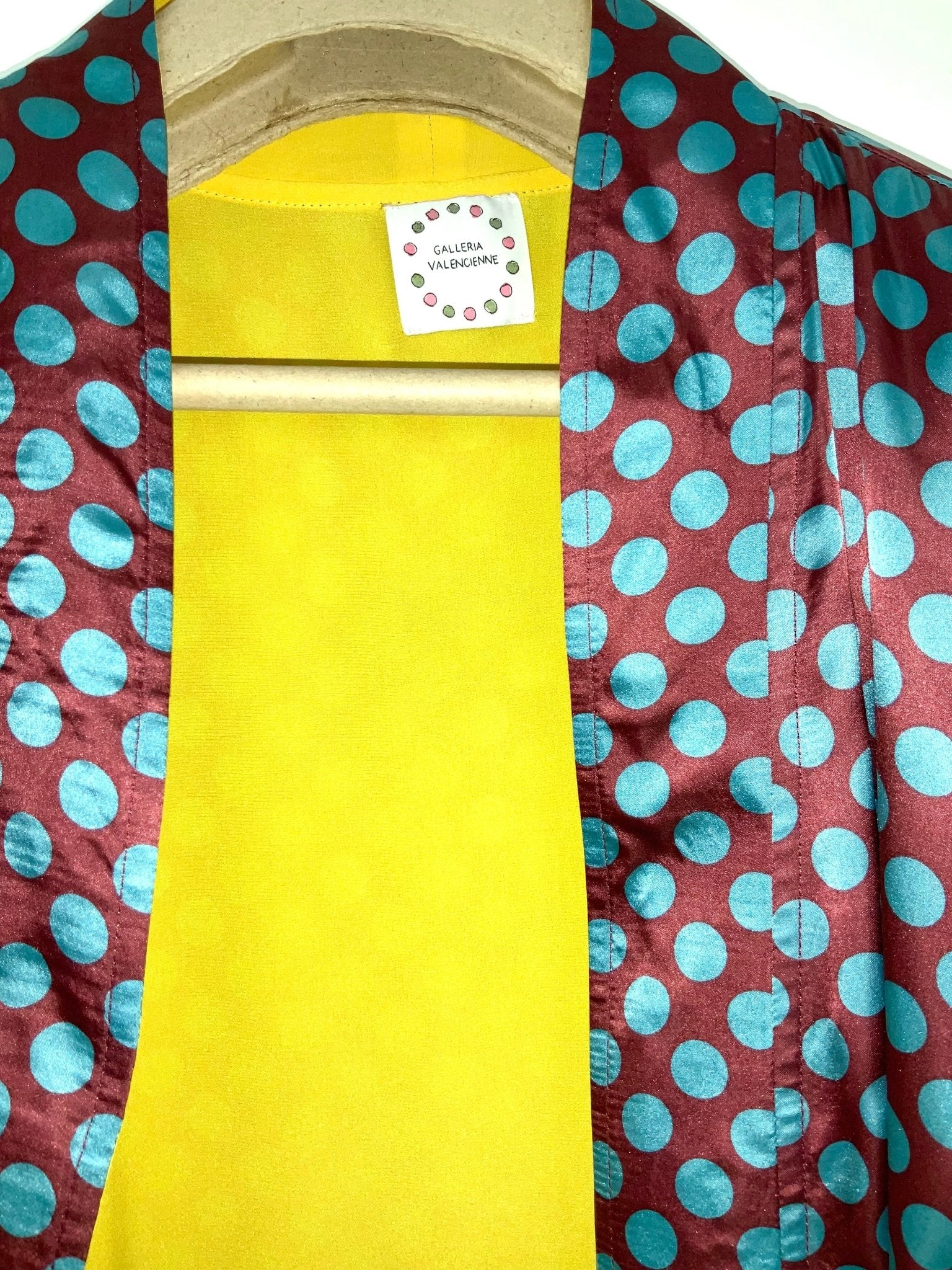 Kimono - Turquoise / Bordeaux inside Yellow