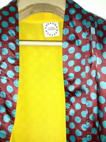 Kimono - Turquoise / Bordeaux inside Yellow