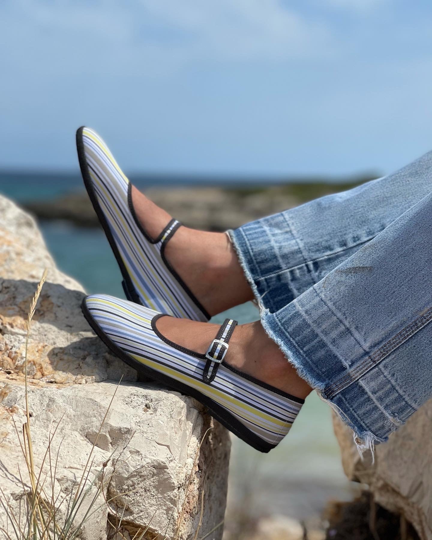 Shoes Women - Friulane - Striped Yellow Black