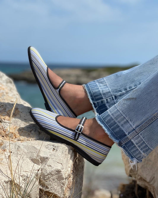 Shoes Women - Friulane - Striped Yellow Black